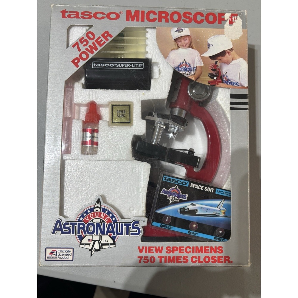 New 1986 Tasco Young Astronauts 600 Power Microscope‎ Vintage